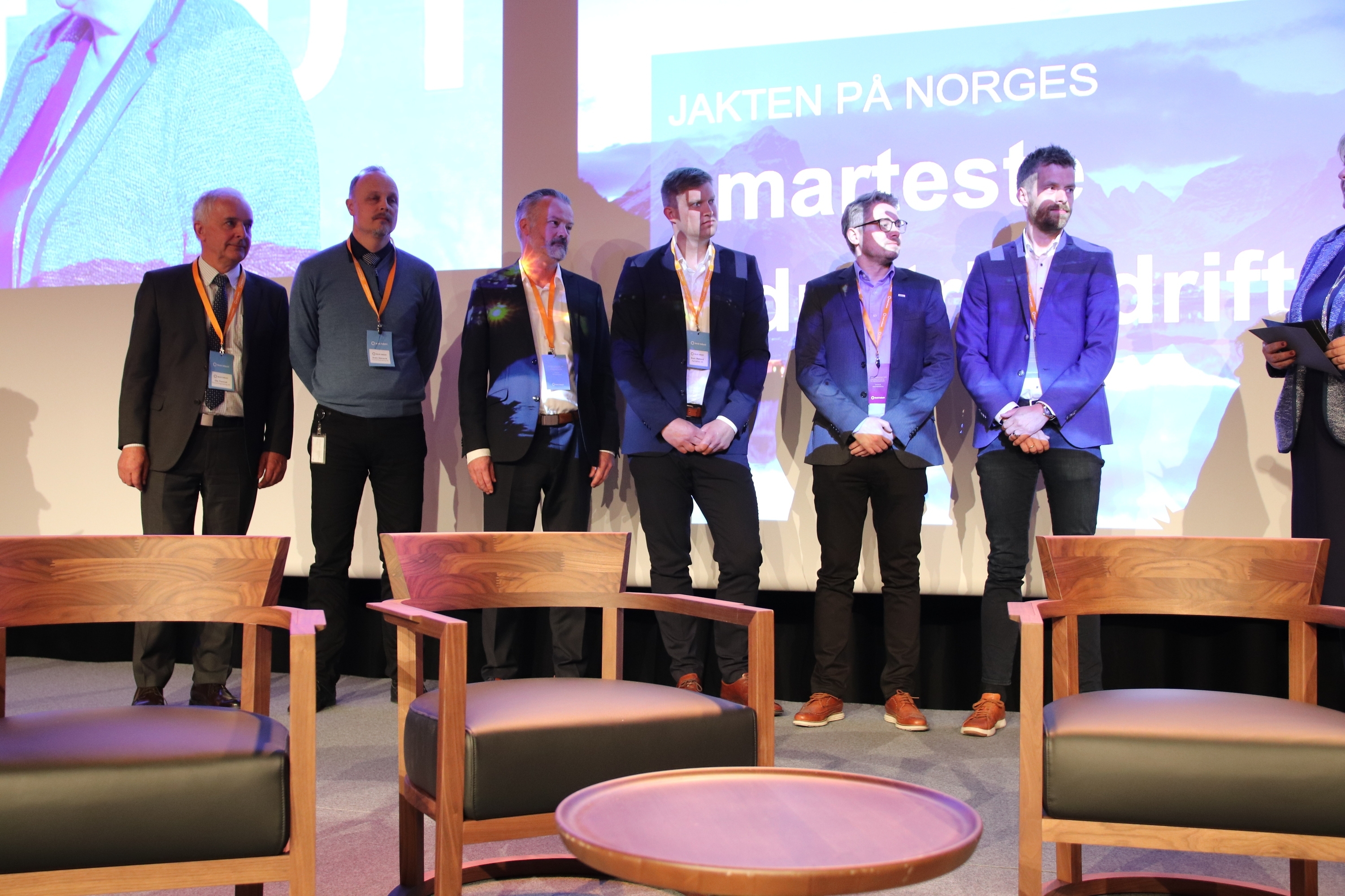  Representatives from the three companies who were in the final: Tronrud Engineering, Aarbakke and Moelven Industri. Photo: Norsk Industri